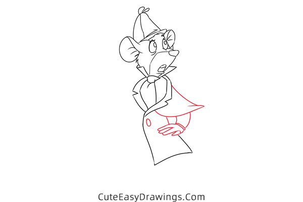 how to draw basil of baker street - www.cuteeasydrawings.com