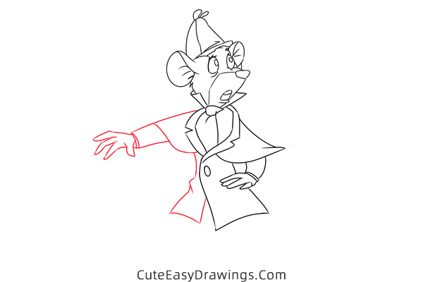 how to draw basil of baker street - www.cuteeasydrawings.com