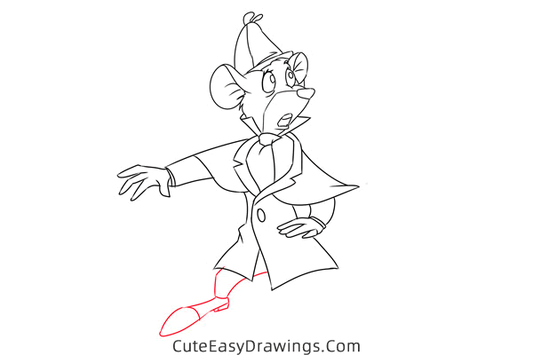 how to draw basil of baker street - www.cuteeasydrawings.com