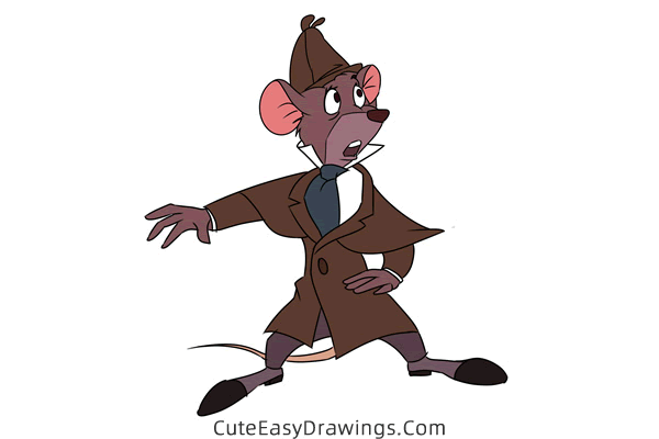 how to draw basil of baker street - www.cuteeasydrawings.com