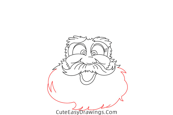 how to draw santa head - www.cuteeasydrawings.com
