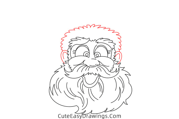 how to draw santa head - www.cuteeasydrawings.com