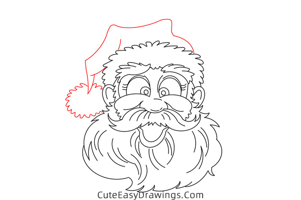 how to draw santa head - www.cuteeasydrawings.com