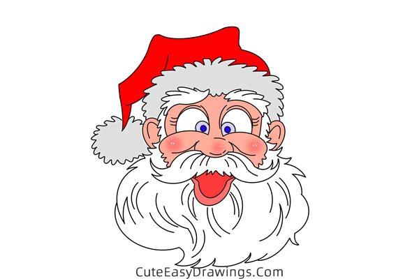how to draw santa head - www.cuteeasydrawings.com