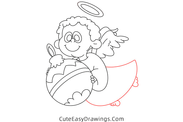 how to draw a christmas angel - www.cuteeasydrawings.com