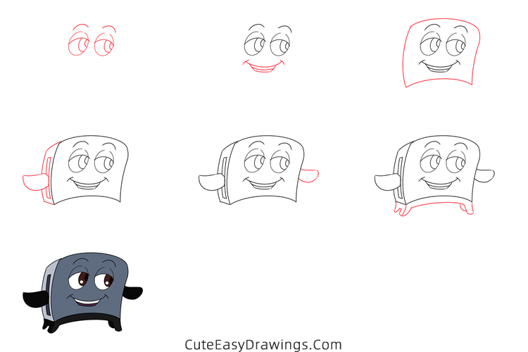 how to draw toaster from the brave little toaster - www.cuteeasydrawings.com