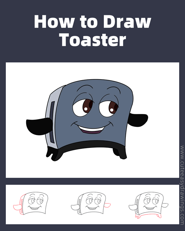 how to draw toaster from the brave little toaster - www.cuteeasydrawings.com