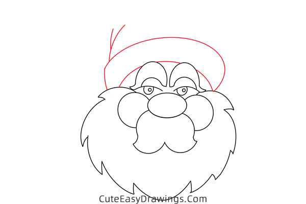 how to draw santa face - www.cuteeasydrawings.com