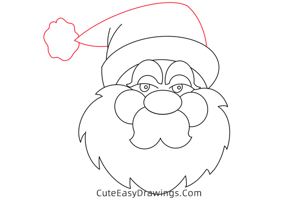 how to draw santa face - www.cuteeasydrawings.com