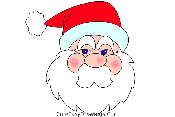 how to draw santa face - www.cuteeasydrawings.com