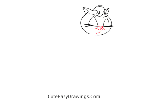 how to draw mewsette the cat - www.cuteeasydrawings.com