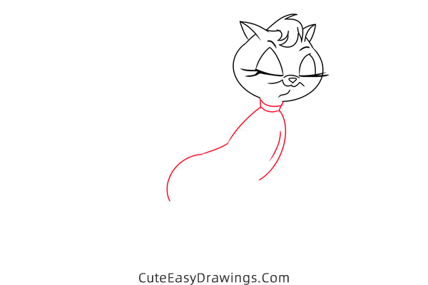 how to draw mewsette the cat - www.cuteeasydrawings.com