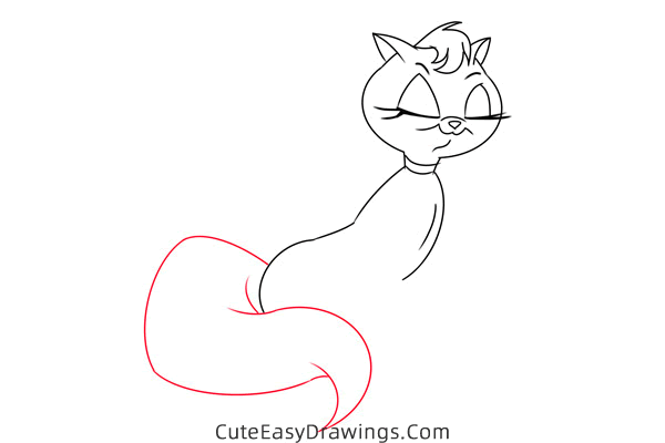 how to draw mewsette the cat - www.cuteeasydrawings.com