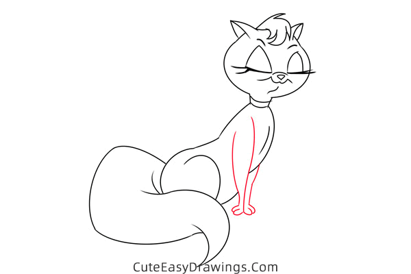 how to draw mewsette the cat - www.cuteeasydrawings.com