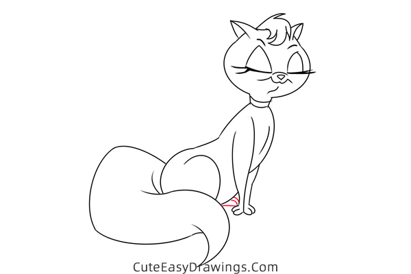 how to draw mewsette the cat - www.cuteeasydrawings.com