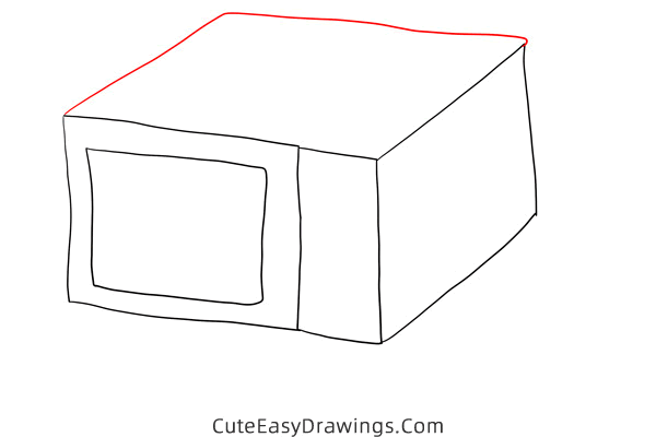 how to draw a microwave oven - www.cuteeasydrawings.com