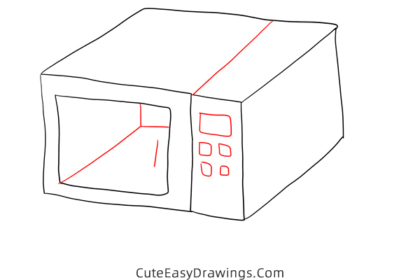 how to draw a microwave oven - www.cuteeasydrawings.com