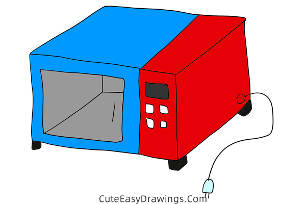how to draw a microwave oven - www.cuteeasydrawings.com