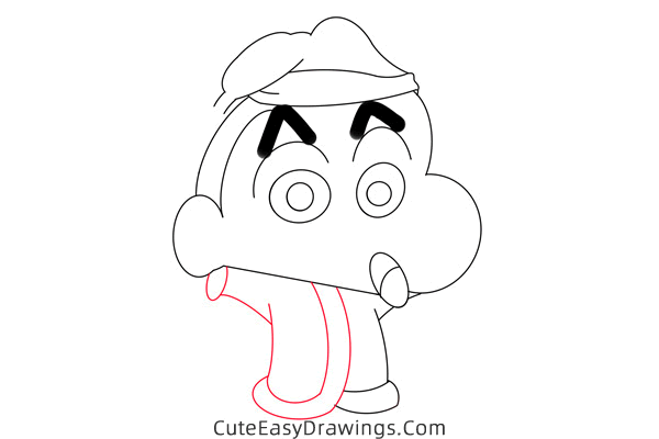 how to draw crayon shin chan in christmas - www.cuteeasydrawings.com