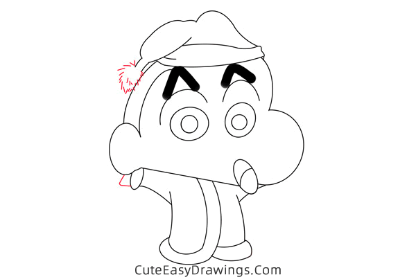 how to draw crayon shin chan in christmas - www.cuteeasydrawings.com