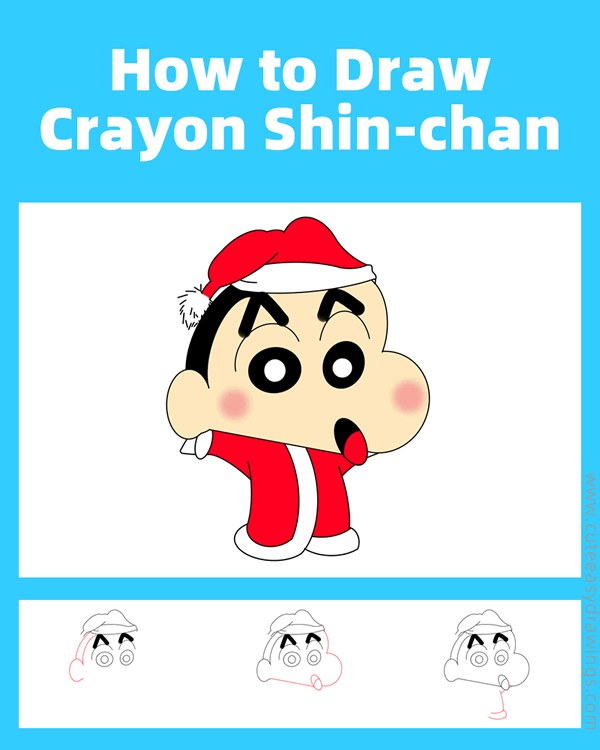 how to draw crayon shin chan in christmas - www.cuteeasydrawings.com