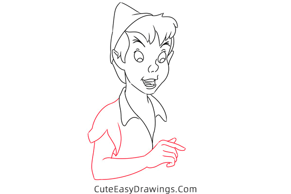 how to draw peter pan - www.cuteeasydrawings.com
