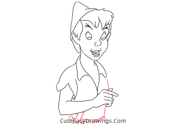 how to draw peter pan - www.cuteeasydrawings.com