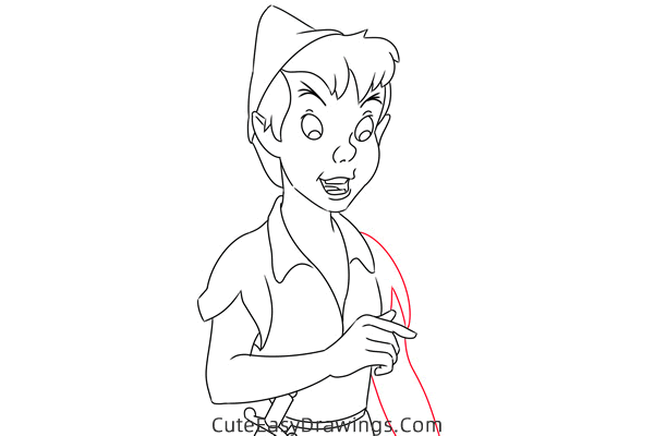 how to draw peter pan - www.cuteeasydrawings.com