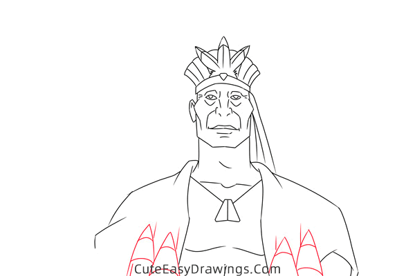 how to draw chief powhatan from pocahontas - www.cuteeasydrawings.com