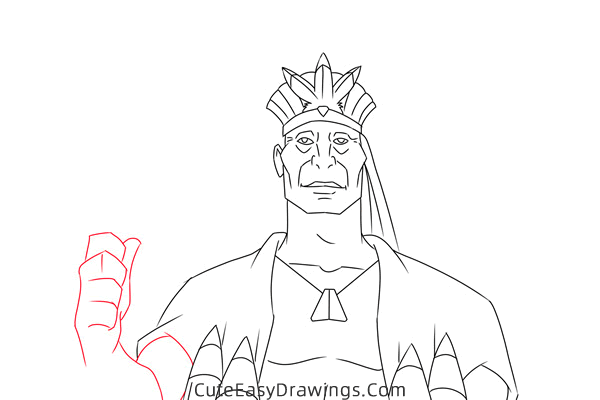 how to draw chief powhatan from pocahontas - www.cuteeasydrawings.com