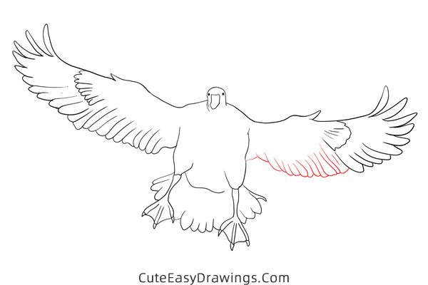 how to draw a snow goose - www.cuteeasydrawings.com