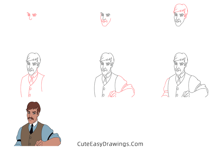 how to draw jim dear from lady and the tramp - www.cuteeasydrawings.com