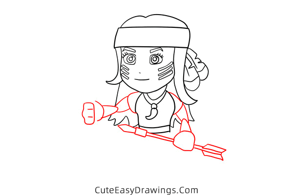 how to draw a native american hunter - www.cuteeasydrawings.com