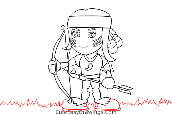 how to draw a native american hunter - www.cuteeasydrawings.com