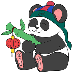 How to Draw Happy Chinese New Year Panda Step by Step