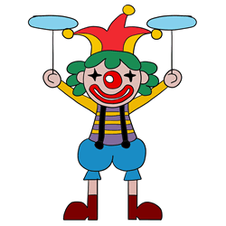 How to Draw a Clown Spinning Plates Step by Step