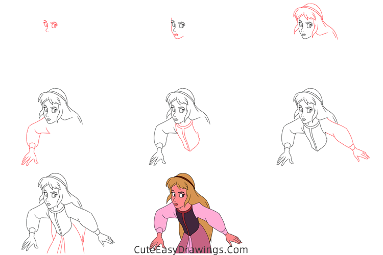 how to draw eilonwy the princess - www.cuteeasydrawings.com