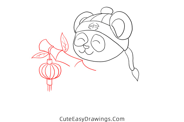 how to draw happy chinese new year panda - www.cuteeasydrawings.com