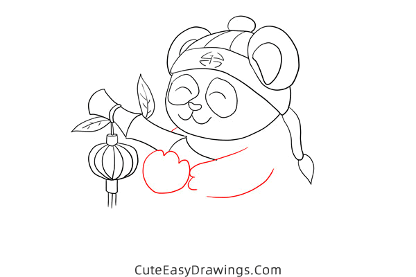 how to draw happy chinese new year panda - www.cuteeasydrawings.com