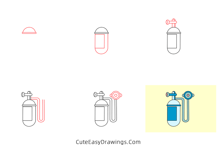 how to draw an oxygen tank - www.cuteeasydrawings.com