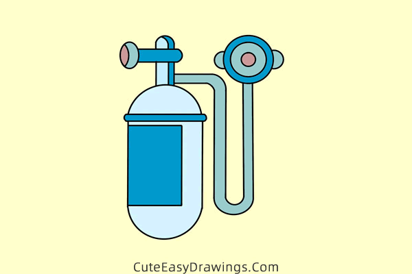 how to draw an oxygen tank - www.cuteeasydrawings.com