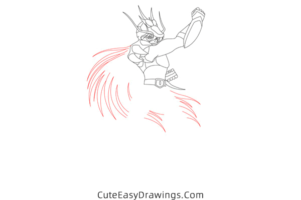 how to draw dragon shiryu from saint seiya - www.cuteeasydrawings.com