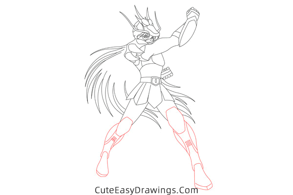 how to draw dragon shiryu from saint seiya - www.cuteeasydrawings.com