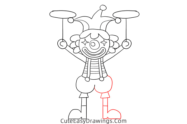 how to draw a clown spinning plates - www.cuteeasydrawings.com
