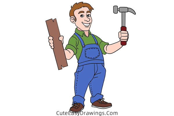 how to draw a carpenter - www.cuteeasydrawings.com