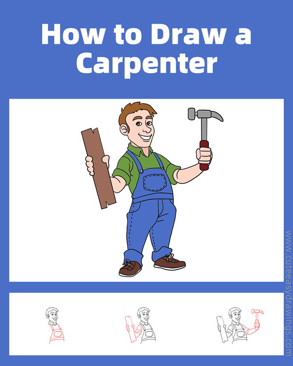 how to draw a carpenter - www.cuteeasydrawings.com