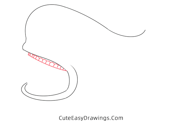 how to draw monstro from pinocchio - www.cuteeasydrawings.com