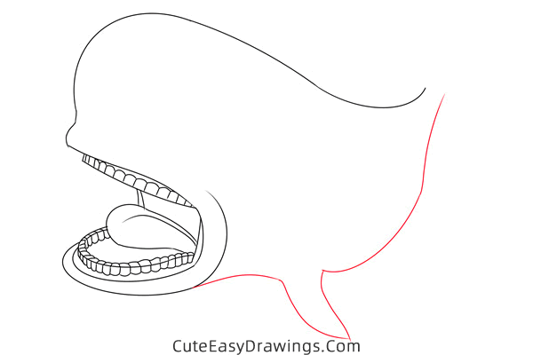 how to draw monstro from pinocchio - www.cuteeasydrawings.com
