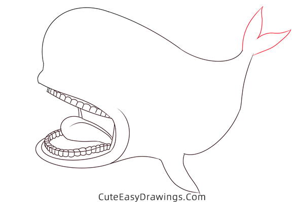 how to draw monstro from pinocchio - www.cuteeasydrawings.com