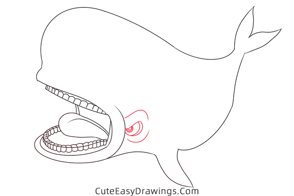 how to draw monstro from pinocchio - www.cuteeasydrawings.com